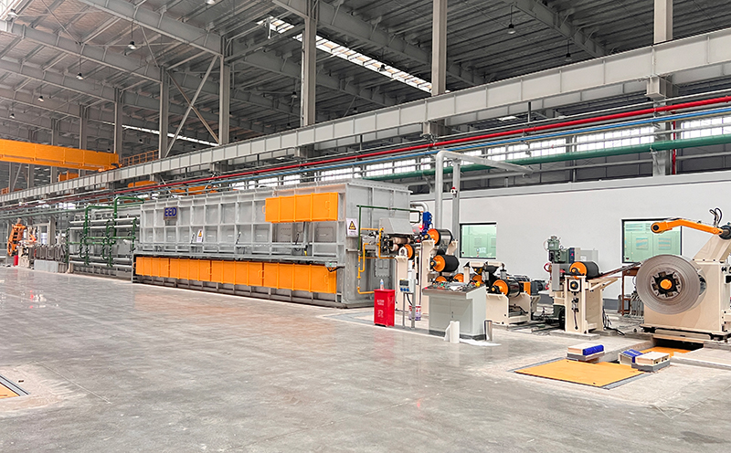 Horizontal bright annealing line for copper strip