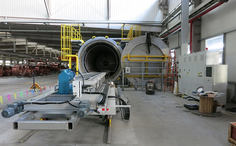 Horizontal barrel-type furnace for copper and copper alloy wire coils/bars