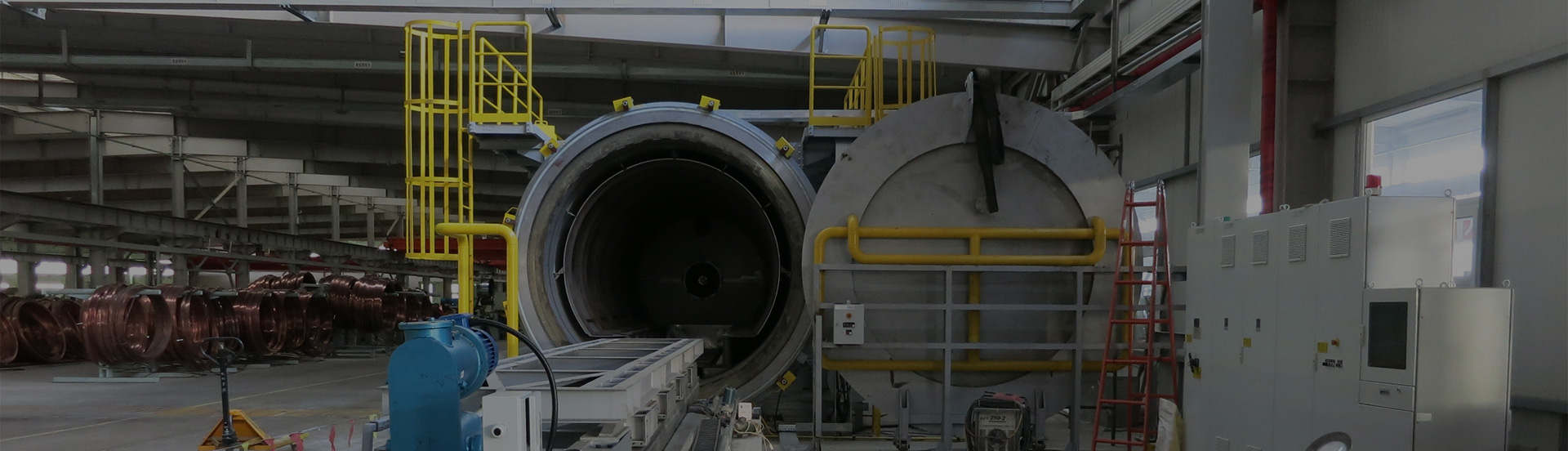Horizontal barrel-type furnace for copper and copper alloy wire coils/bars